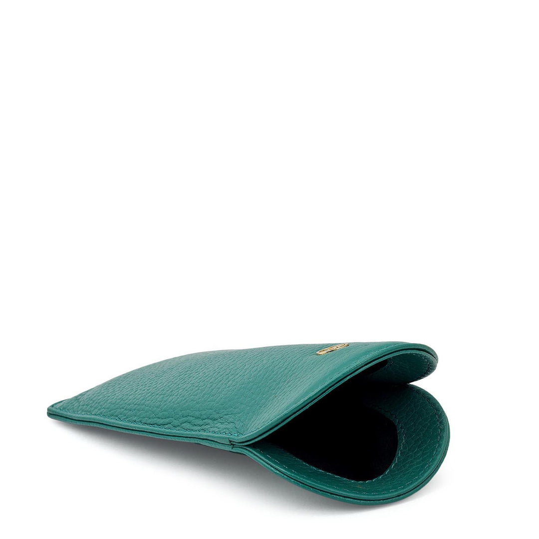 Wax Leather Spectacle Case - Emerald Green