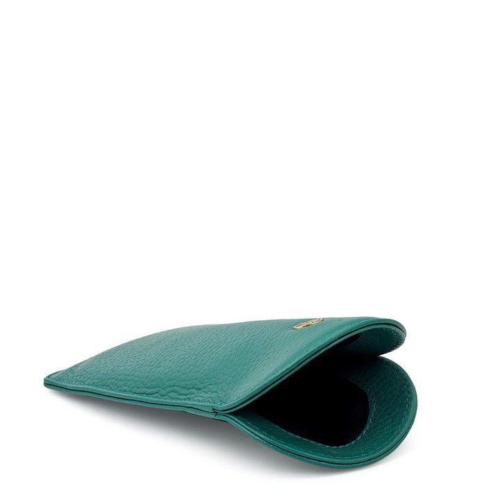 Wax Leather Spectacle Case - Emerald Green