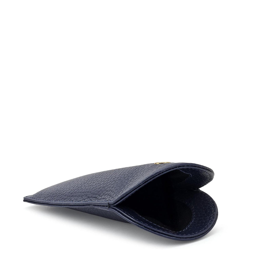 Wax Leather Spectacle Case - Navy