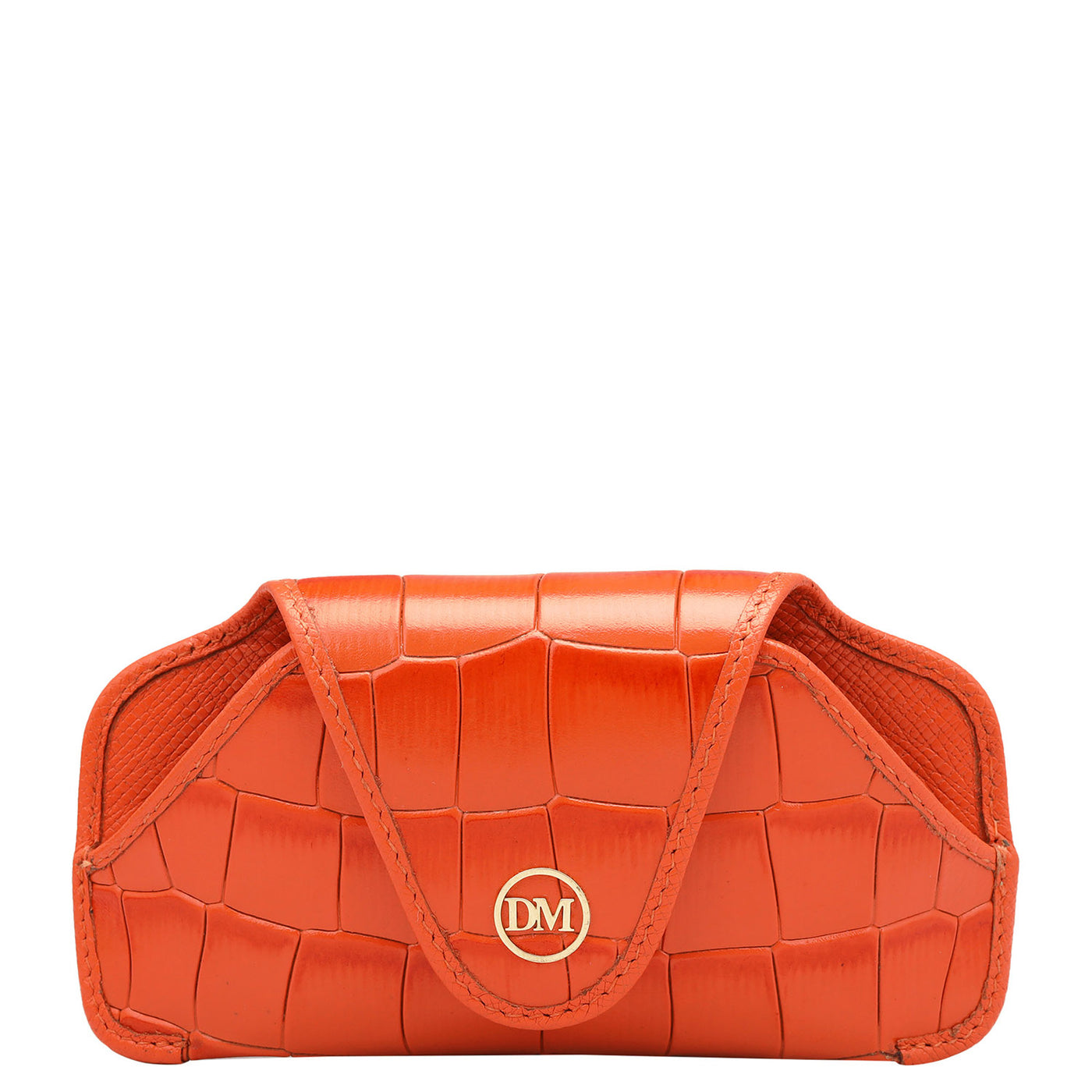 Croco Leather Spectacle Case - Pumpkin