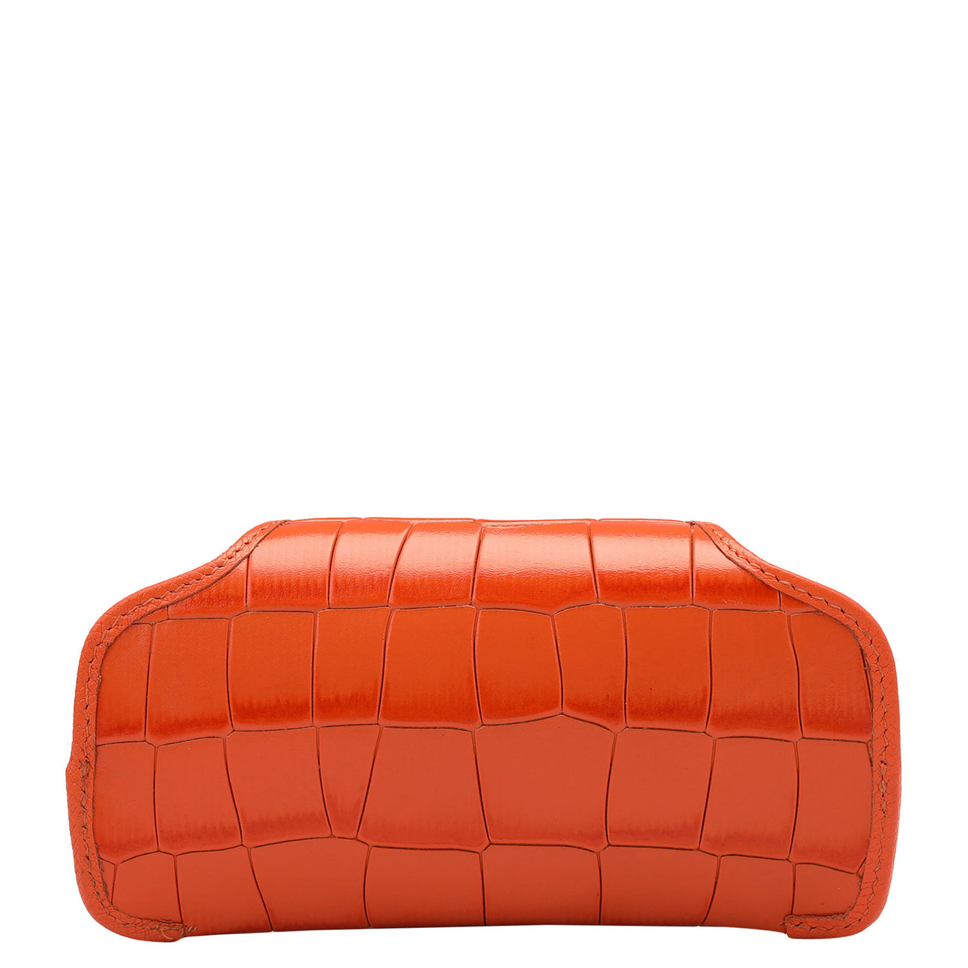 Croco Leather Spectacle Case - Pumpkin