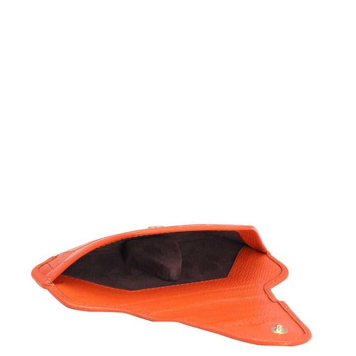Croco Leather Spectacle Case - Pumpkin