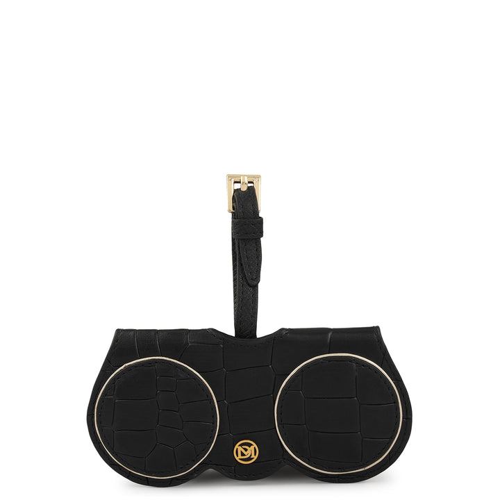 Croco Leather Spectacle Case - Black