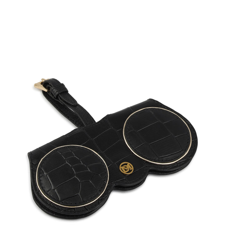 Croco Leather Spectacle Case - Black