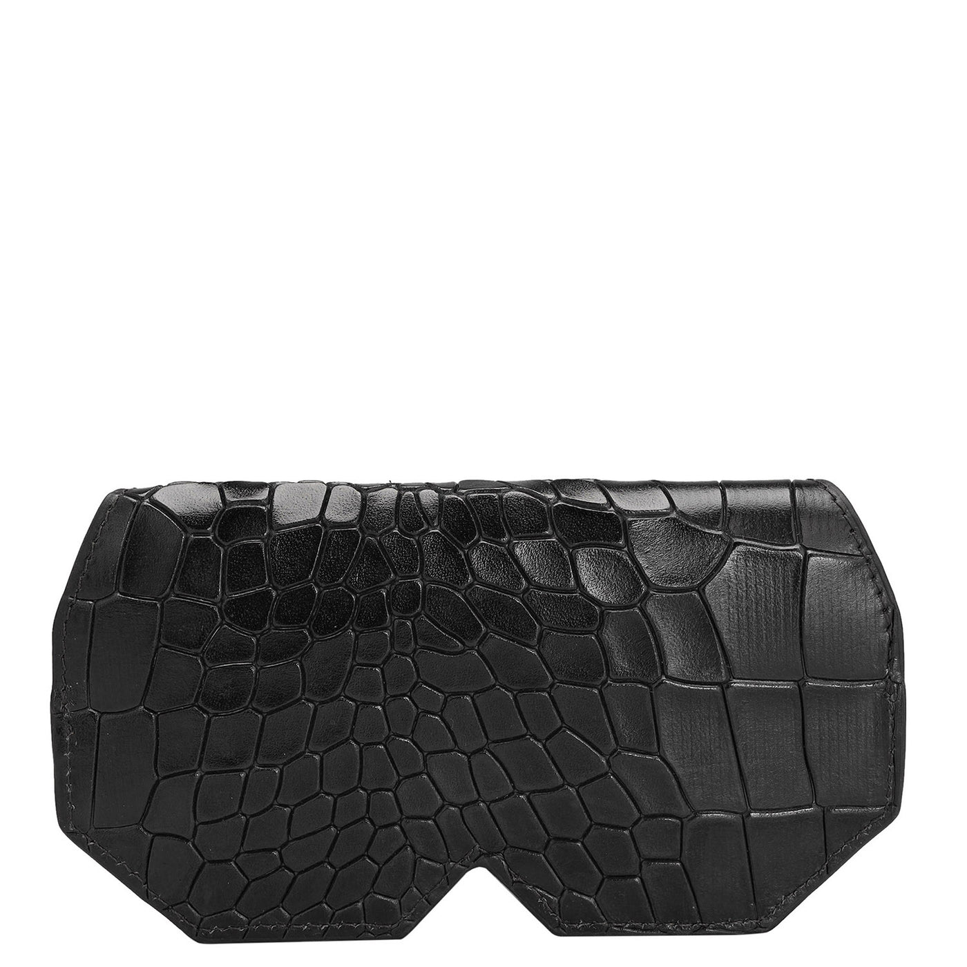 Croco Leather Spectacle Case - Black