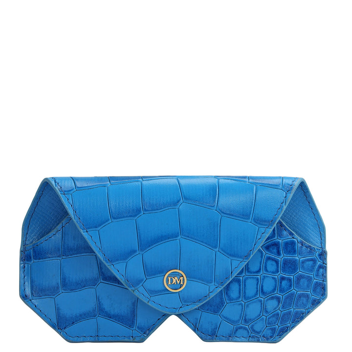 Croco Leather Spectacle Case - Blue