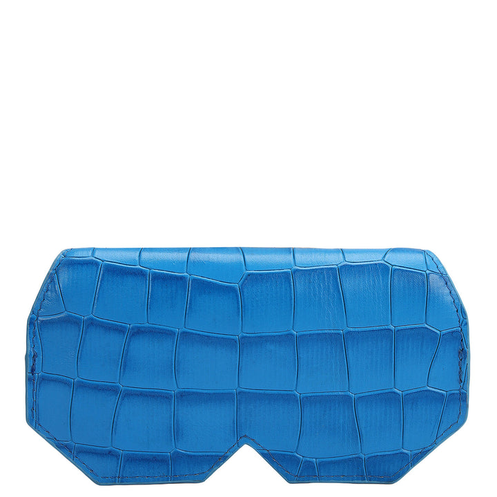 Croco Leather Spectacle Case - Blue