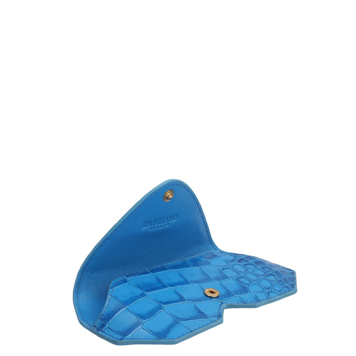 Croco Leather Spectacle Case - Blue