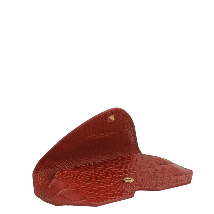 Croco Leather Spectacle Case - Brick