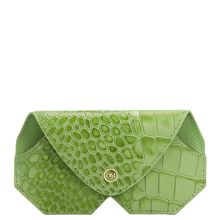 Croco Leather Spectacle Case - Kiwi