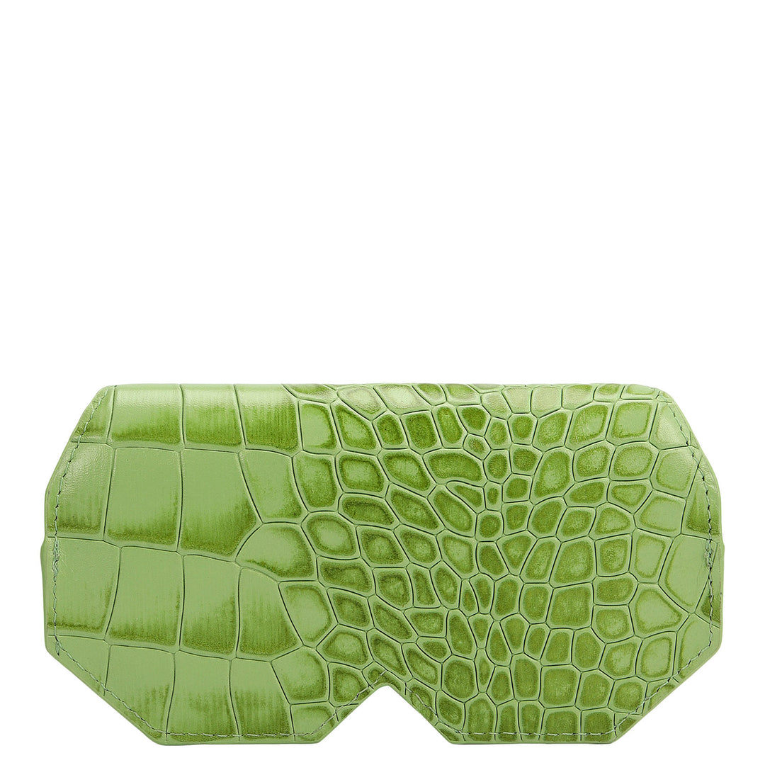 Croco Leather Spectacle Case - Kiwi