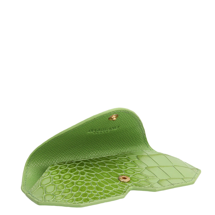 Croco Leather Spectacle Case - Kiwi