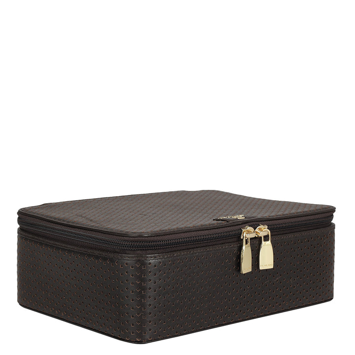 Pun Leather Spectacle Case - Chocolate