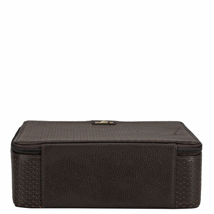 Pun Leather Spectacle Case - Chocolate