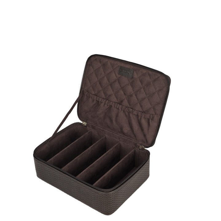 Pun Leather Spectacle Case - Chocolate