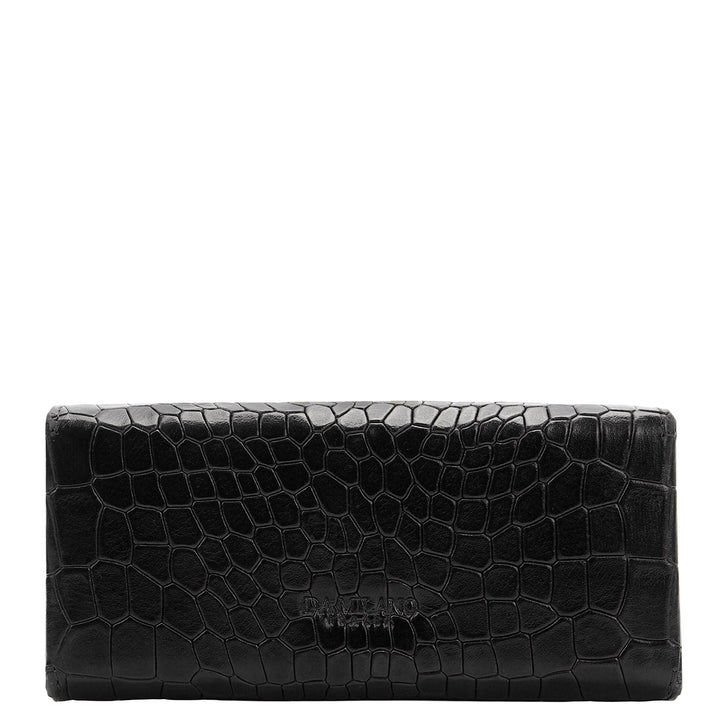 Croco-Texture Spectacle Case - Black