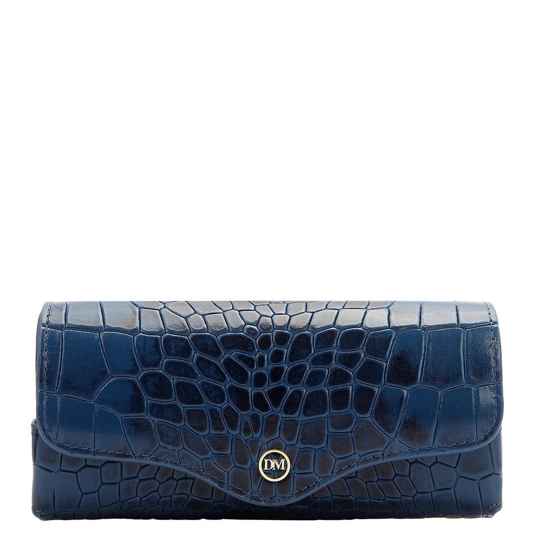 Croco-Texture Spectacle Case - Twilight