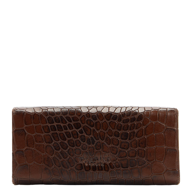 Croco-Texture Spectacle Case - Walnut