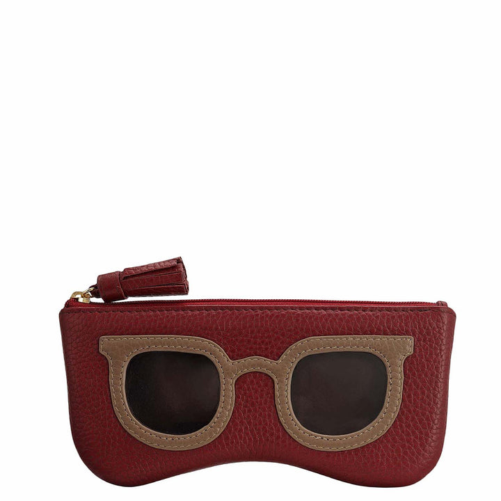 Wax Leather Spectacle Case - Cherry