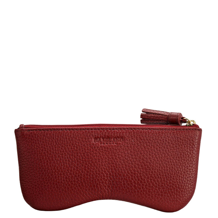 Wax Leather Spectacle Case - Cherry