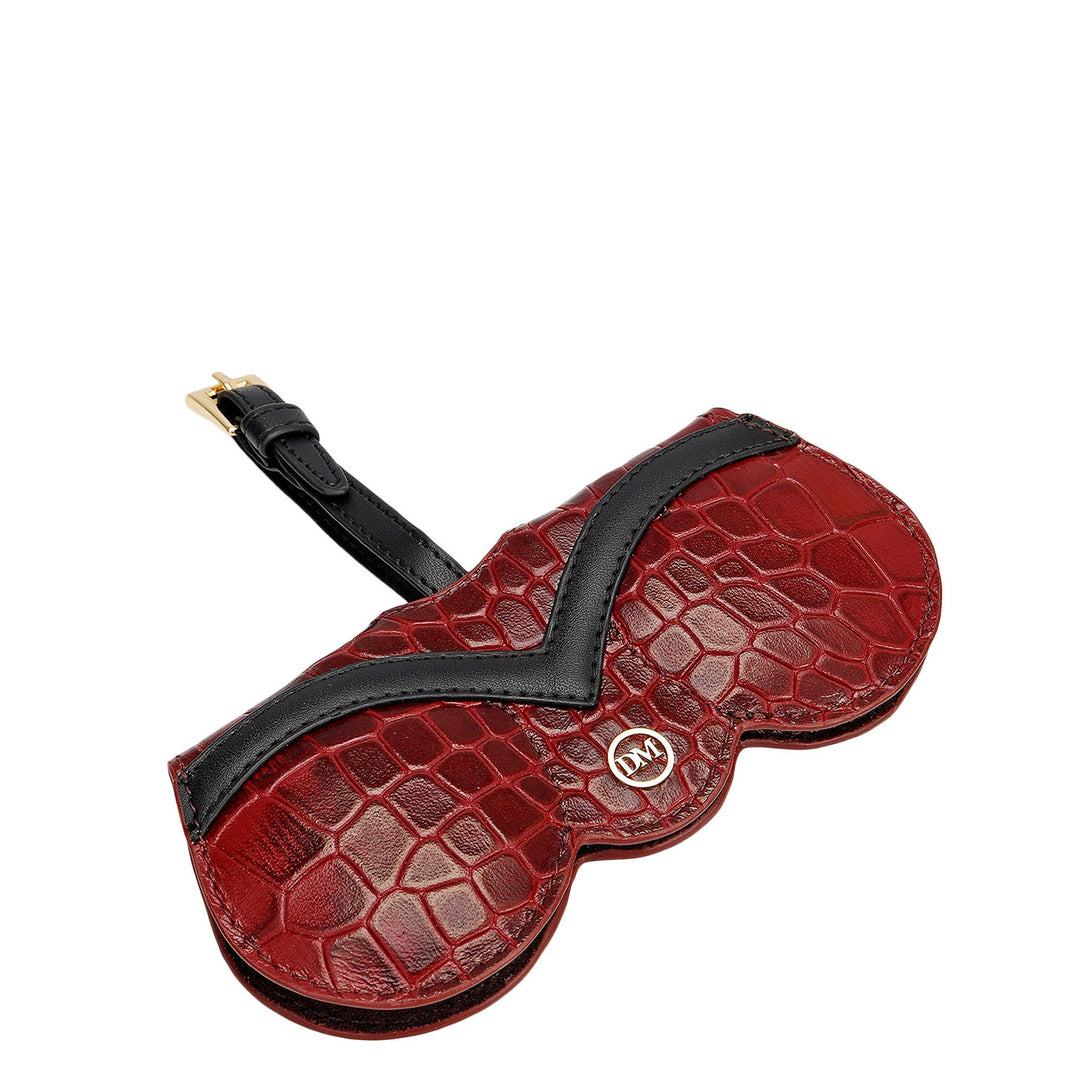 Croco Leather Spectacle Case - Cherry