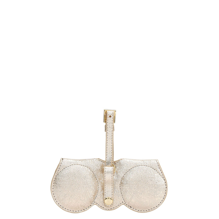 Metallic  Leather Spectacle Case - Gold