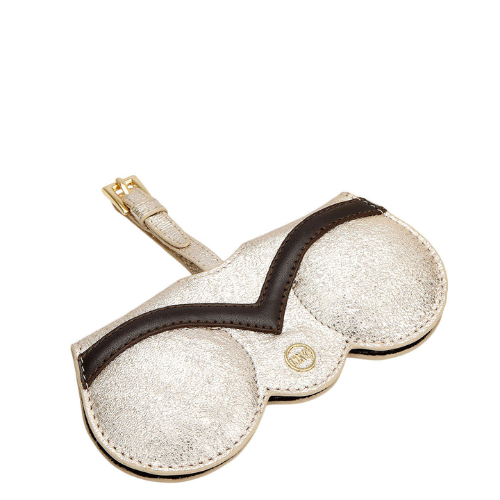 Metallic  Leather Spectacle Case - Gold