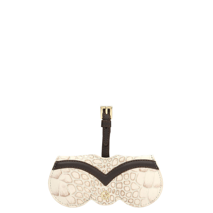 Croco Leather Spectacle Case - Marshmallow