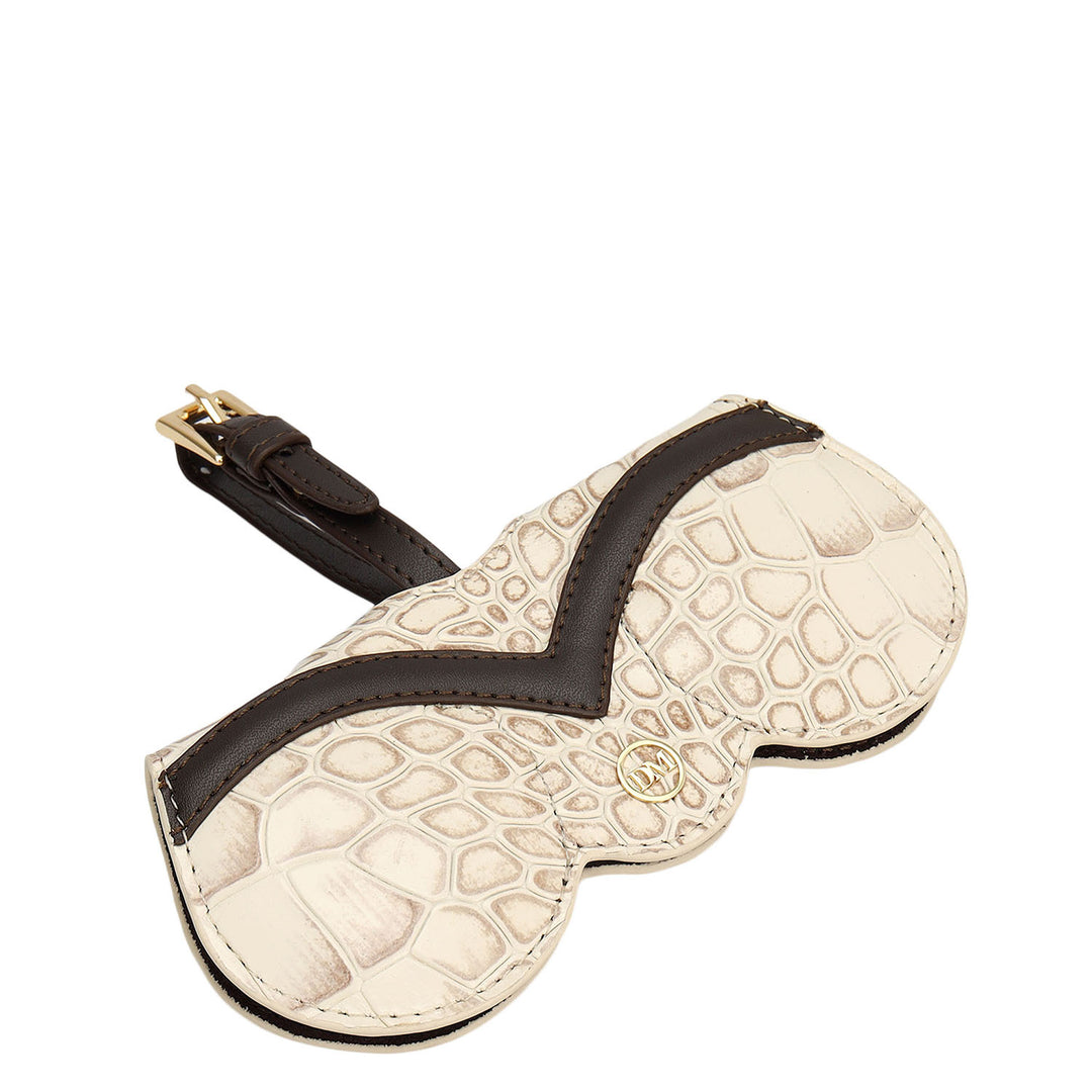 Croco Leather Spectacle Case - Marshmallow