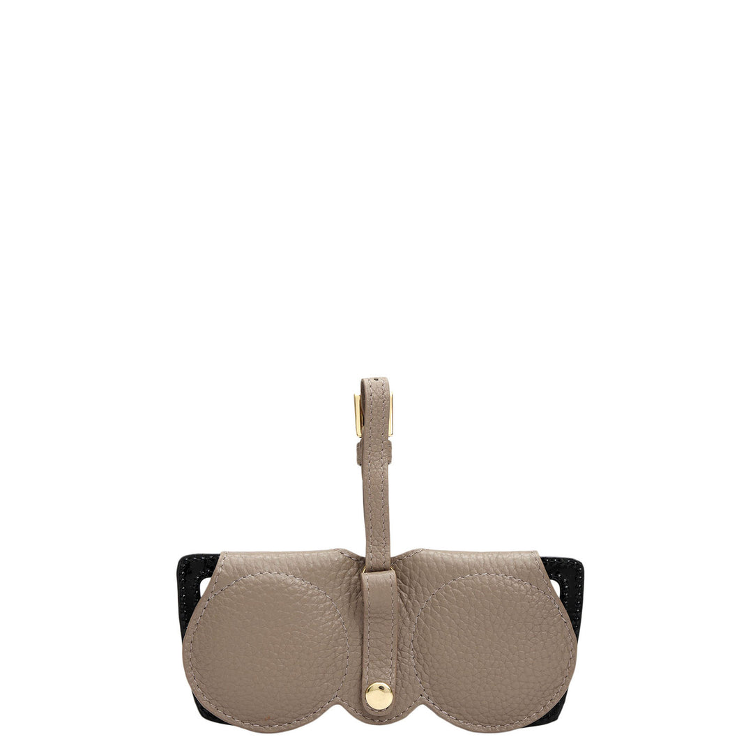 Wax Leather Spectacle Case - Greyish Taupe