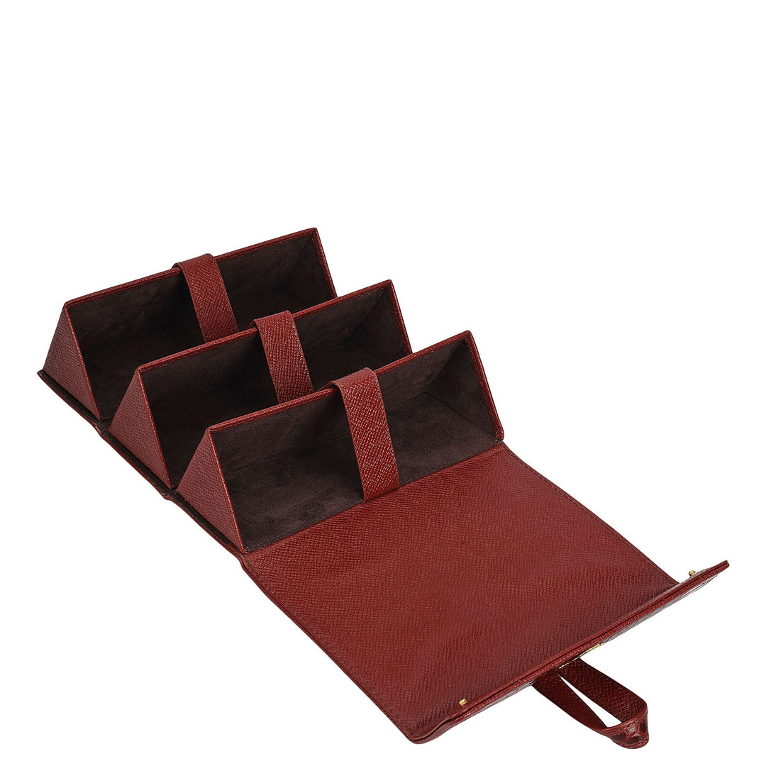 Croco Leather Spectacle Case - Cherry