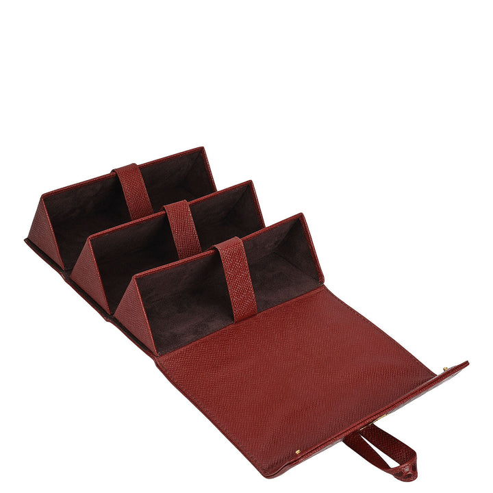 Croco Leather Spectacle Case - Cherry