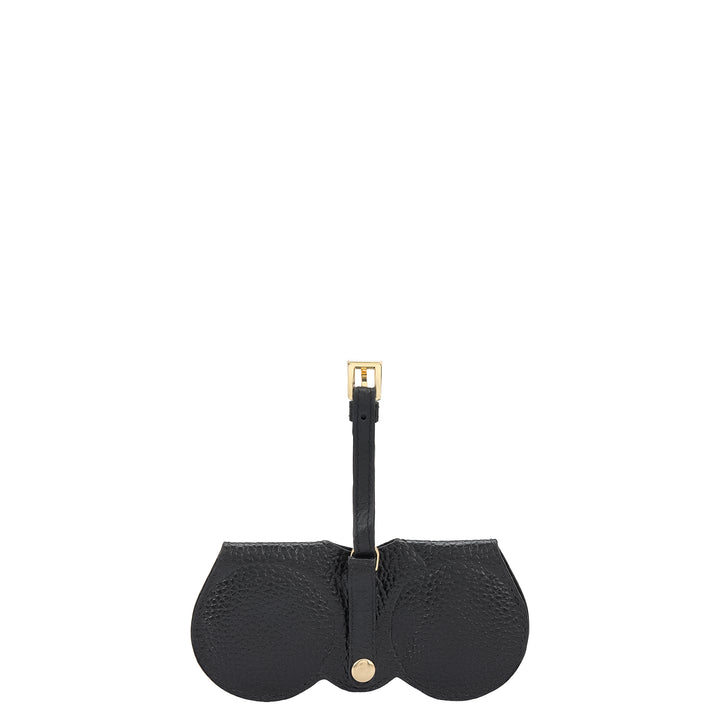 Fur Wax Leather Spectacle Case - Beige & Black