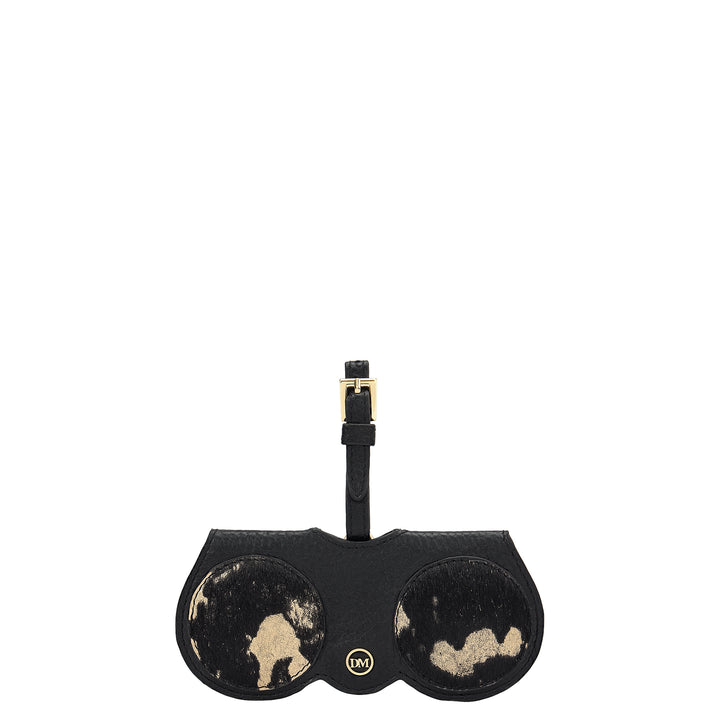Fur Wax Leather Spectacle Case - Gold & Black