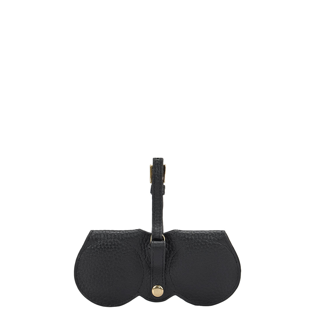 Fur Wax Leather Spectacle Case - Grey & Black