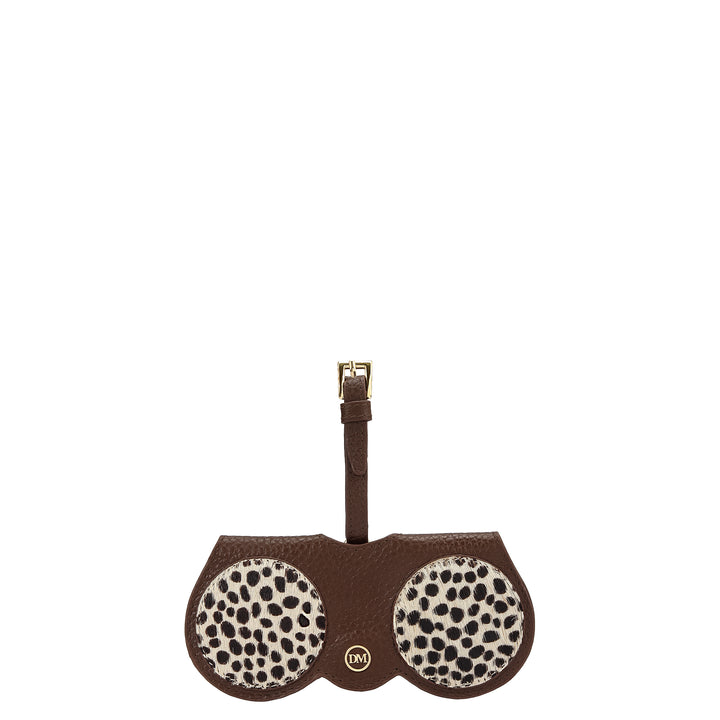 Fur Wax Leather Spectacle Case - Off White & Mocha