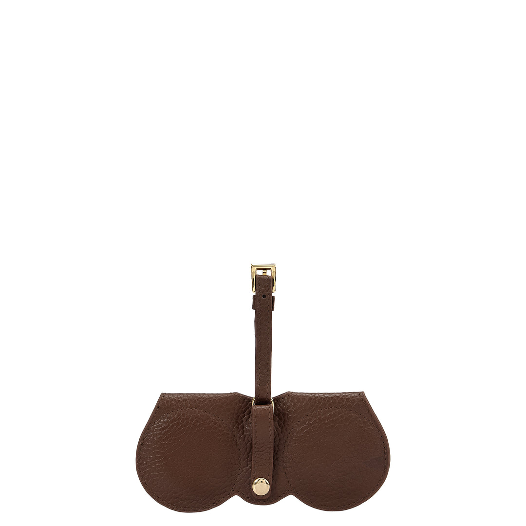 Fur Wax Leather Spectacle Case - Off White & Mocha