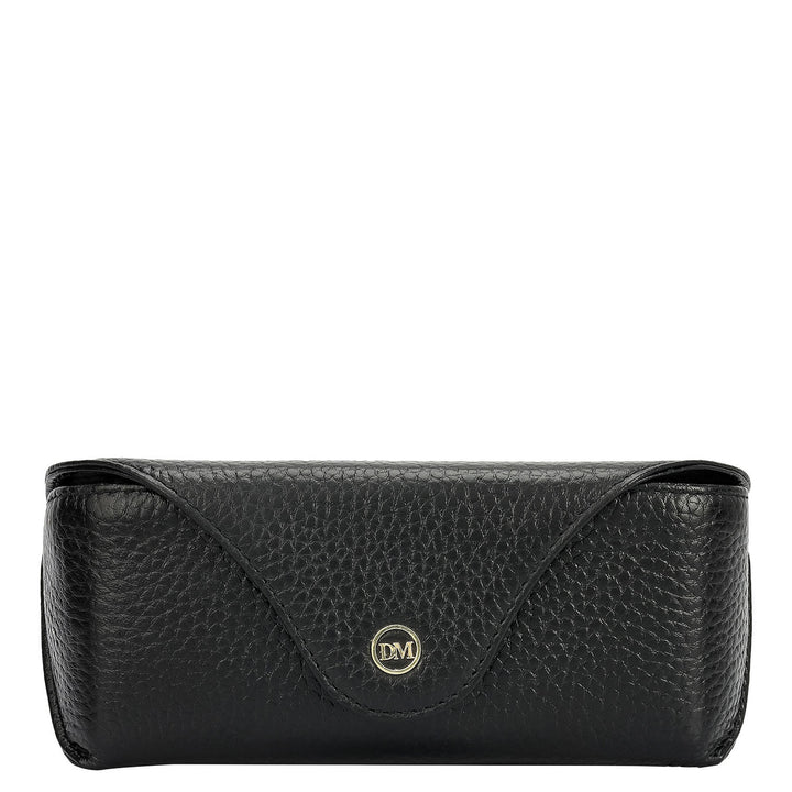 Wax Leather Spectacle Case - Black