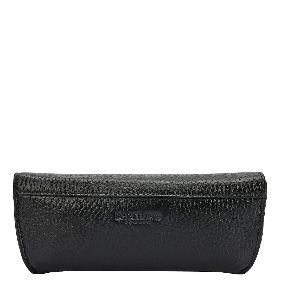 Wax Leather Spectacle Case - Black
