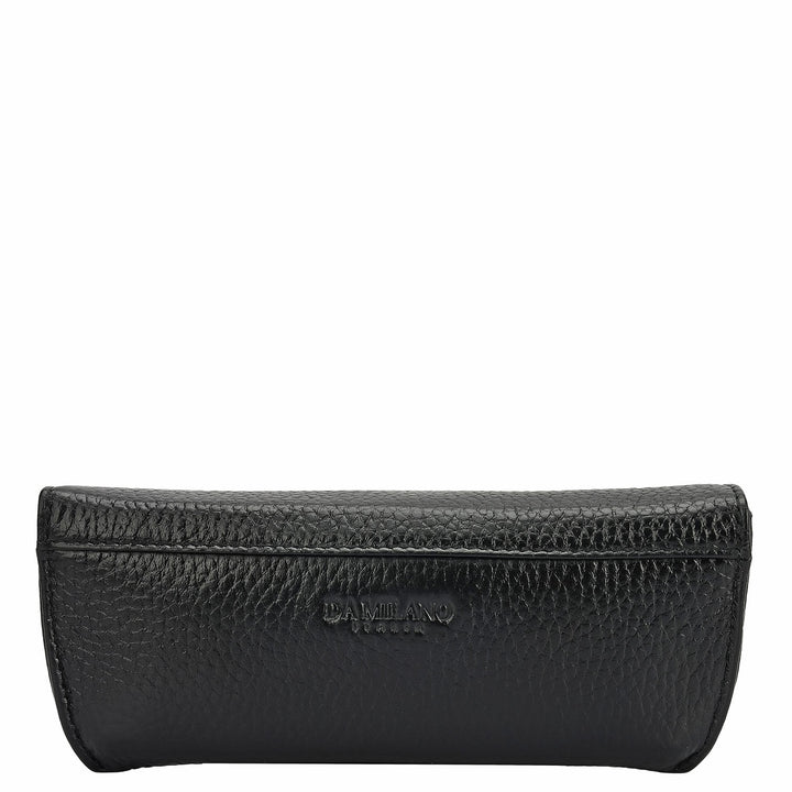 Wax Leather Spectacle Case - Black