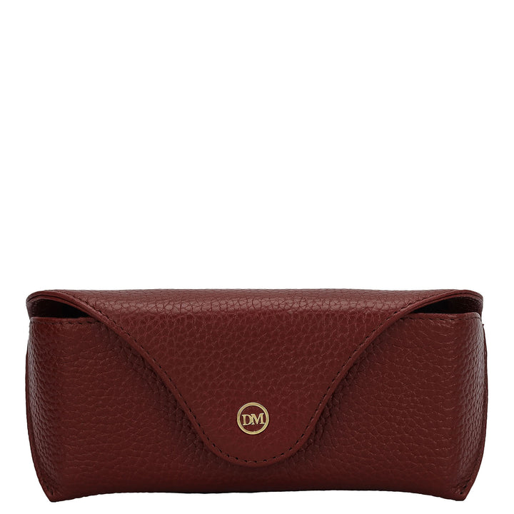Wax Leather Spectacle Case - Cherry