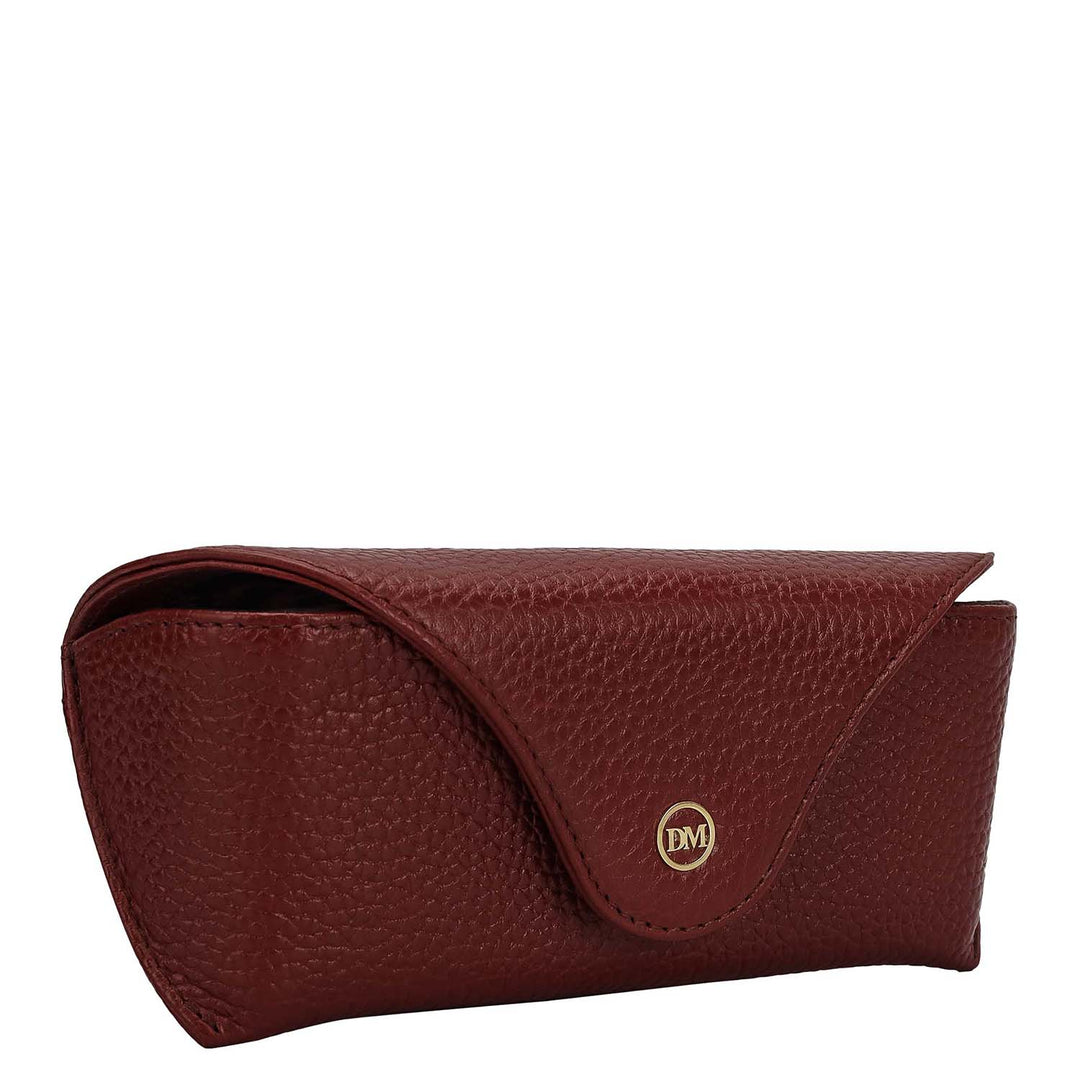 Wax Leather Spectacle Case - Cherry
