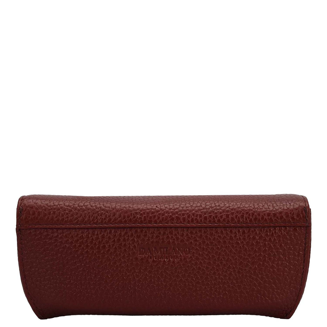 Wax Leather Spectacle Case - Cherry