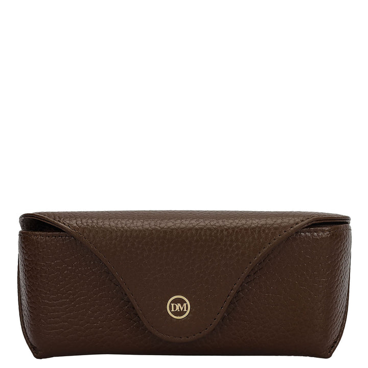Wax Leather Spectacle Case - Mocha