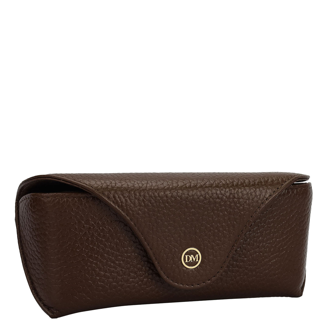 Wax Leather Spectacle Case - Mocha