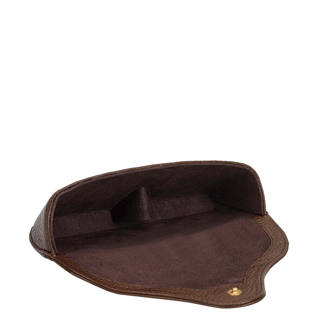 Wax Leather Spectacle Case - Mocha
