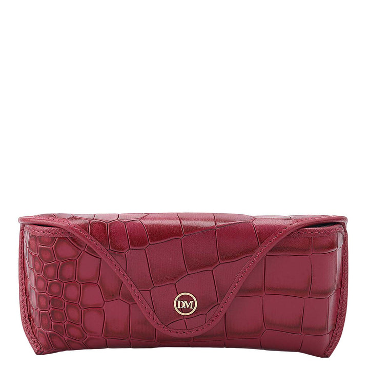 Croco Leather Spectacle Case - Plumberry