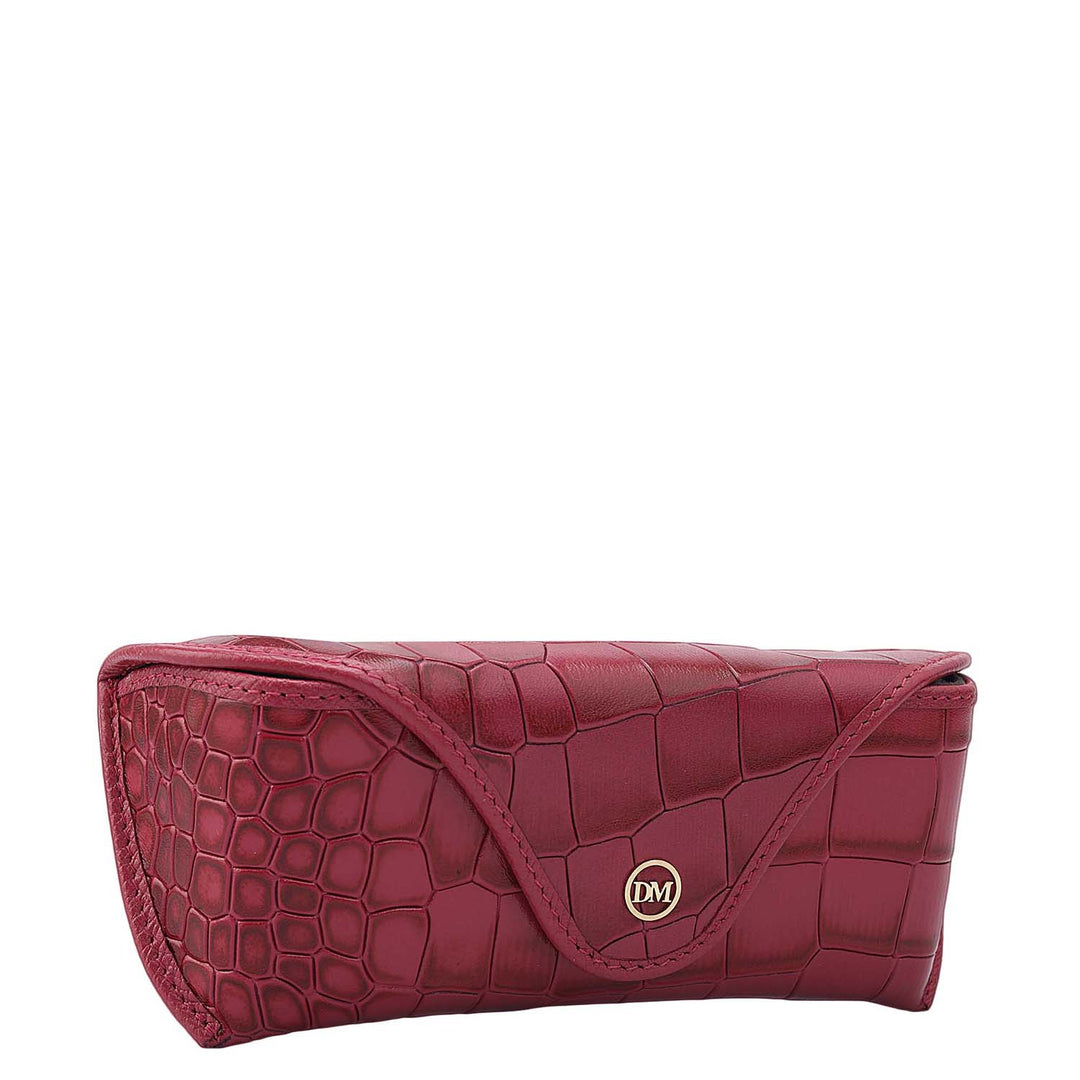 Croco Leather Spectacle Case - Plumberry