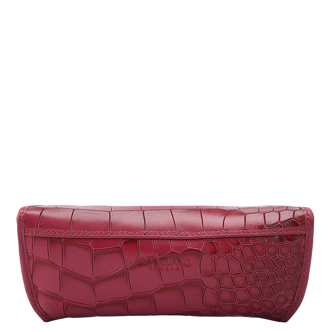 Croco Leather Spectacle Case - Plumberry