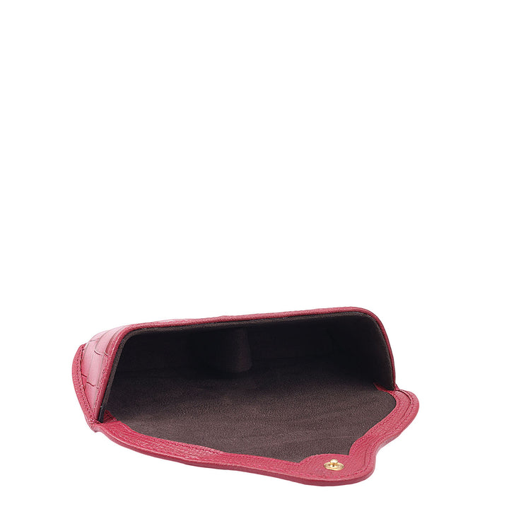 Croco Leather Spectacle Case - Plumberry